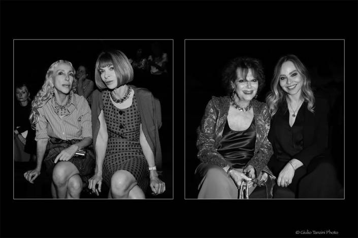 Franca Sozzani con Anna Wintour - Claudia Cardinale con Ornella Muti