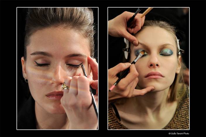 Backstage Milan Fashion Week - fotografia di moda, ritratti beauty backstage make-up artist