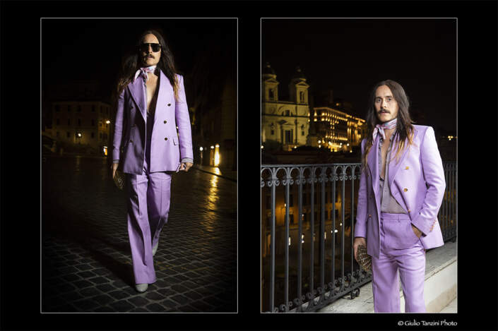 Shooting in Rome with Jared Leto for Gucci